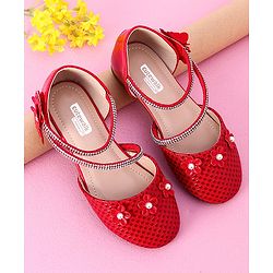 Cute Walk by Babyhug Ballerina with Flower Applique - Red
