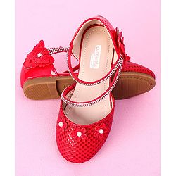Cute Walk by Babyhug Ballerina with Flower Applique - Red
