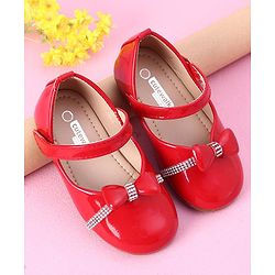 Cute Walk by Babyhug Ballerinas Bow Applique - Red