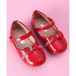 Cute Walk by Babyhug Ballerinas Bow Applique - Red