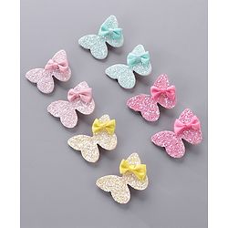 Babyhug Bow & Butterfly Hair Clips Pack of 8 - Multicolor