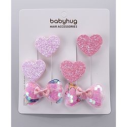 Babyhug Hair Clips Pack of 6 - Pink
