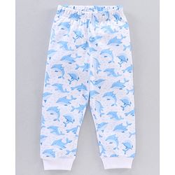 Babyhug Half Sleeves Quick Dry Night Suit Dolphin Print - Orange White
