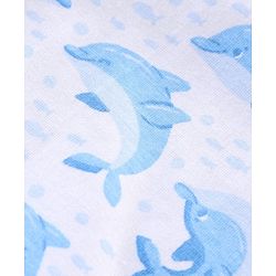 Babyhug Half Sleeves Quick Dry Night Suit Dolphin Print - Orange White