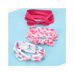 Babyhug Girls Headbands Pack of 3 - Pink and White