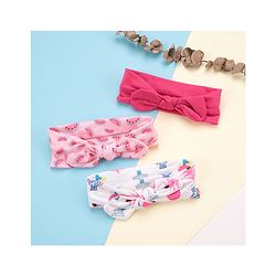 Babyhug Girls Headbands Pack of 3 - Pink and White