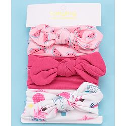 Babyhug Girls Headbands Pack of 3 - Pink and White