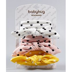 Babyhug Polka Dots Headbands Pack Of 3 - Multicolour