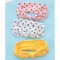 Babyhug Polka Dots Headbands Pack Of 3 - Multicolour
