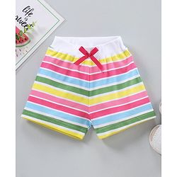 Babyhug Knit Striped Shorts - Multicolor