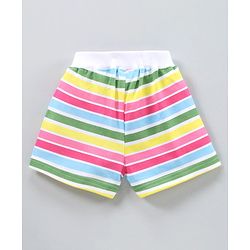 Babyhug Knit Striped Shorts - Multicolor