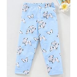 Babyhug Knit Full Length Butterfly Print Leggings - Blue