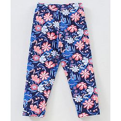 Babyhug Full Sleeves Leggins Floral Print - Blue