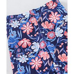 Babyhug Full Sleeves Leggins Floral Print - Blue
