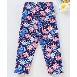 Babyhug Full Sleeves Leggins Floral Print - Blue