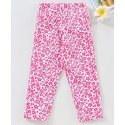 Babyhug Full Sleeves Leggins Floral Print - White Pink