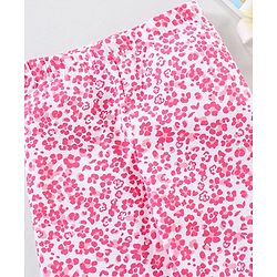 Babyhug Full Sleeves Leggins Floral Print - White Pink