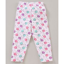 Babyhug Full Length Leggins Sea Shells Print - White