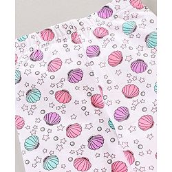 Babyhug Full Length Leggins Sea Shells Print - White
