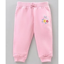 Babyhug Full Length Lounge Pants Floral Print Pack of 3 - Pink Blue