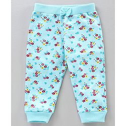 Babyhug Full Length Lounge Pants Floral Print Pack of 3 - Pink Blue
