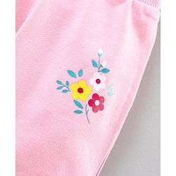 Babyhug Full Length Lounge Pants Floral Print Pack of 3 - Pink Blue