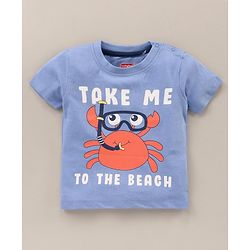 Babyhug Half Sleeves Cotton T-Shirts Multi-Print Pack of 3 - Blue White