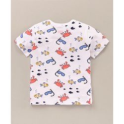 Babyhug Half Sleeves Cotton T-Shirts Multi-Print Pack of 3 - Blue White