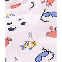 Babyhug Half Sleeves Cotton T-Shirts Multi-Print Pack of 3 - Blue White