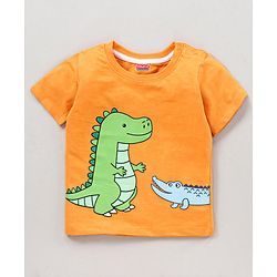 Babyhug Cotton Half Sleeves T Shirt Printed Pack of 3 - Blue Orange White