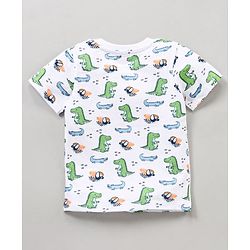 Babyhug Cotton Half Sleeves T Shirt Printed Pack of 3 - Blue Orange White