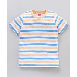 Babyhug Half Sleeves Cotton Football Printed and Striped T-shirts Pack of 3 - Multicolour