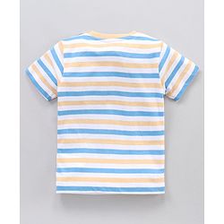 Babyhug Half Sleeves Cotton Football Printed and Striped T-shirts Pack of 3 - Multicolour