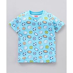 Babyhug Half Sleeves Cotton Football Printed and Striped T-shirts Pack of 3 - Multicolour