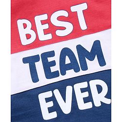 Babyhug Sleeveless T-Shirt Text Print - Red Navy Blue