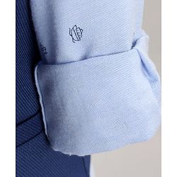 Babyhug Full Sleeves Party Suit Boat Print With Tie - Blue Grey