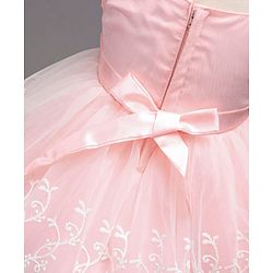 Babyhug Sleeveless Embroidered Party Wear Frock - Pink