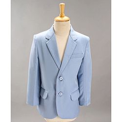 Babyhug Full Sleeves Party Suit With Bow - Blue