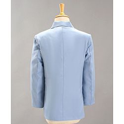 Babyhug Full Sleeves Party Suit With Bow - Blue