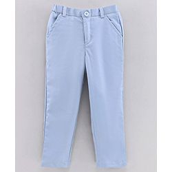 Babyhug Full Sleeves Party Suit With Bow - Blue
