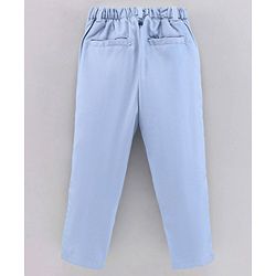 Babyhug Full Sleeves Party Suit With Bow - Blue