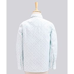 Babyhug Full Sleeves All Over Printed Shirt & Pant Set With Waistcoat - Blue