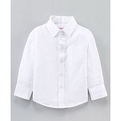 Babyhug Full Sleeves Shirt & Trouser Set with Suspenders & Bow - Red White