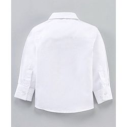 Babyhug Full Sleeves Shirt & Trouser Set with Suspenders & Bow - Red White