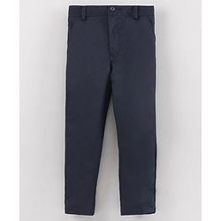 Babyhug Full Sleeves 5 Piece Party Suit With Bow & Pocket Square - Dark Blue