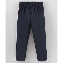 Babyhug Full Sleeves 5 Piece Party Suit With Bow & Pocket Square - Dark Blue