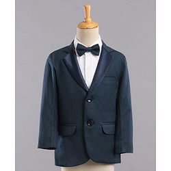 Babyhug Full Sleeves 3 Piece Party Suit - Light Navy Blue
