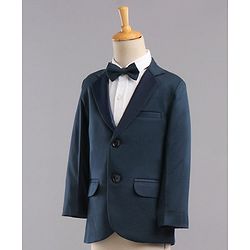 Babyhug Full Sleeves 3 Piece Party Suit - Light Navy Blue