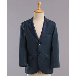 Babyhug Full Sleeves 3 Piece Party Suit - Light Navy Blue