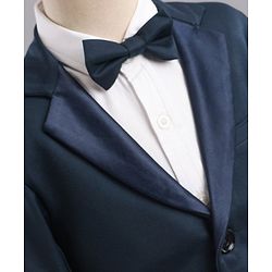 Babyhug Full Sleeves 3 Piece Party Suit - Light Navy Blue